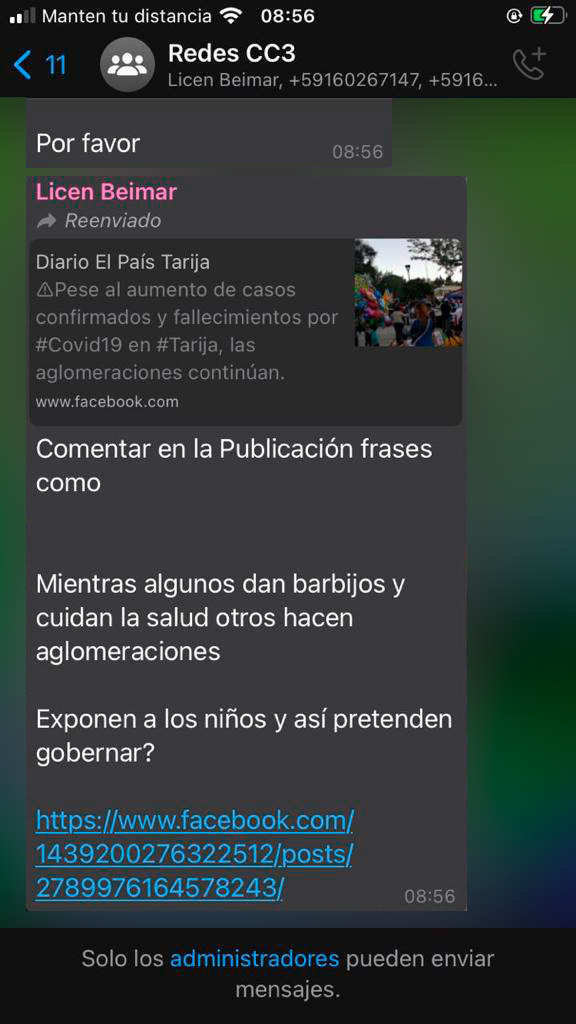 La fábrica de desinformación de Bolivia 3 4 IMAGEN WHATSAPP 1 1